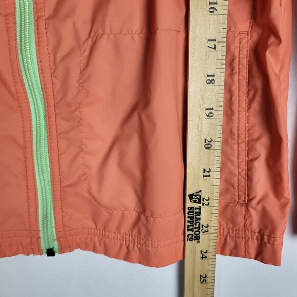 2 for $15 Columbia Wind Breaker Jacket Kids Girl Peach 14/16 Full Zip Hooded - Picture 4 of 8